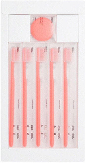 유즈툴컴퍼니 싱글 미세모 칫솔 오렌지 5p + 원형 자석, 1세트