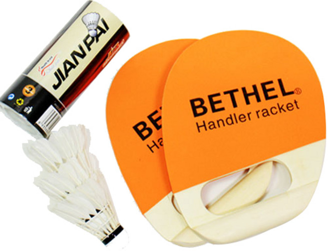 벧엘 핸들러 라켓 2p + 공 3p 세트, 주황, 1세트