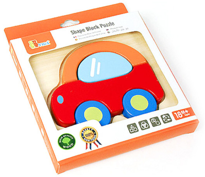 VIGA 베이비 퍼즐 자동차, 1개, 5피스