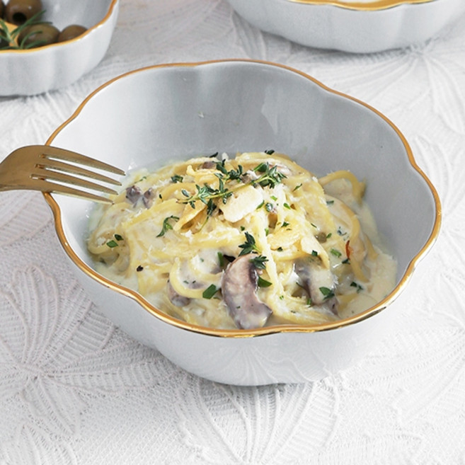 카멜리아 24K 골드 보울 접시, 블루그레이, 1개