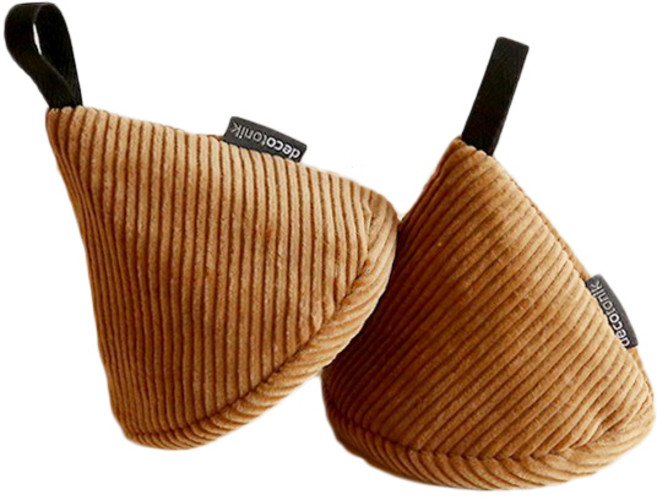 데코토닉 소프트 코듀로이 고깔 주방장갑, 카멜브라운, 1세트