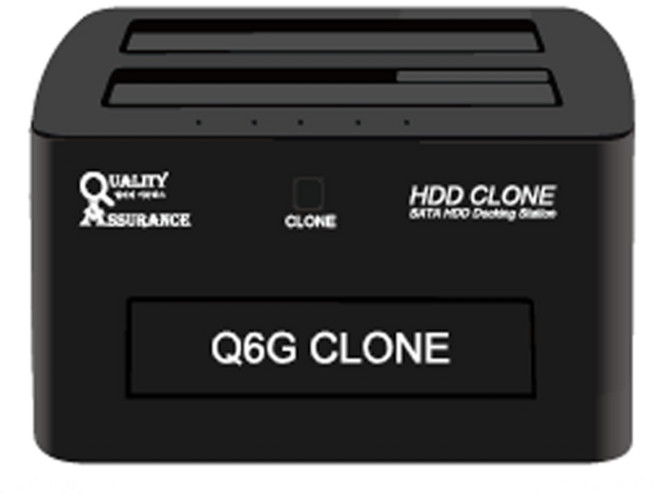 퀄리티어슈런스 2BAY 하드 도킹 스테이션 Q6G CLONE + USB 3.0 케이블 + 전원 어댑터, 1개