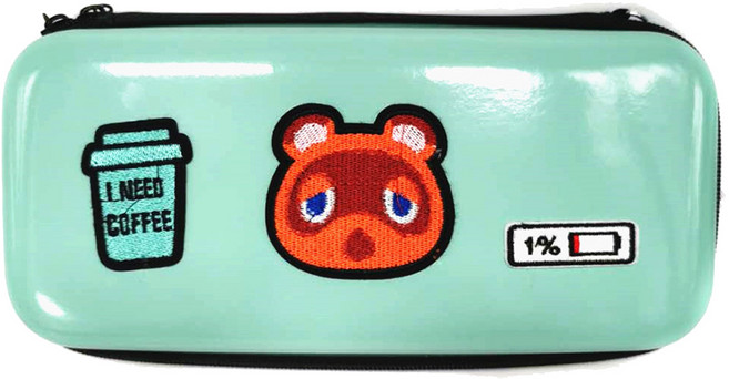 쵸미앤세븐 닌텐도스위치 스위치라이트 동물의 숲 하드 파우치 민트 너굴, 1개