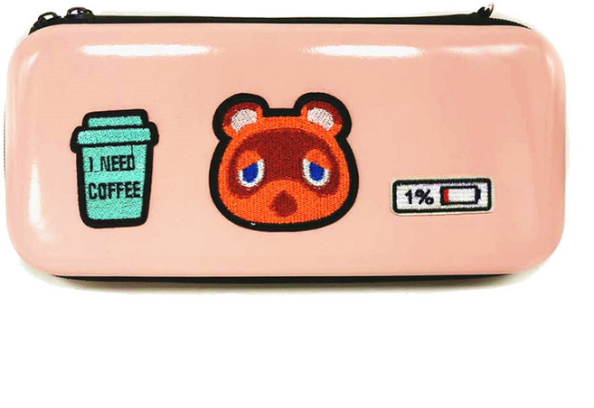 쵸미앤세븐 닌텐도스위치 스위치라이트 동물의 숲 하드 파우치 핑크 너굴, 1개