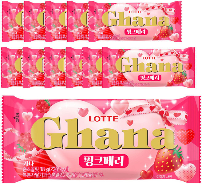 가나 핑크베리 초콜릿, 38g, 12개