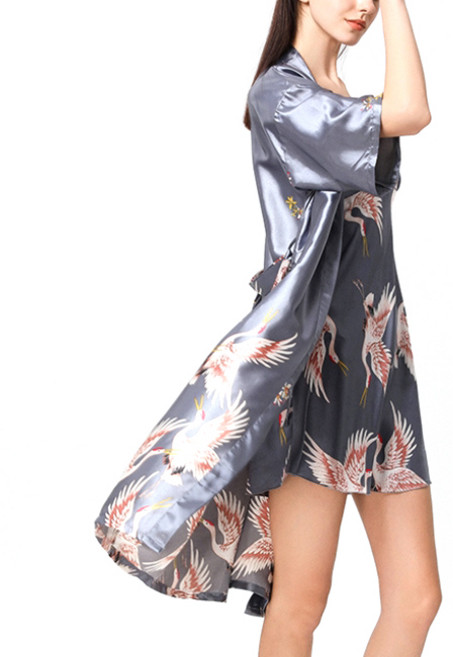 Ahope 絲綢長版浴袍套組 M, TYPE06, 1套