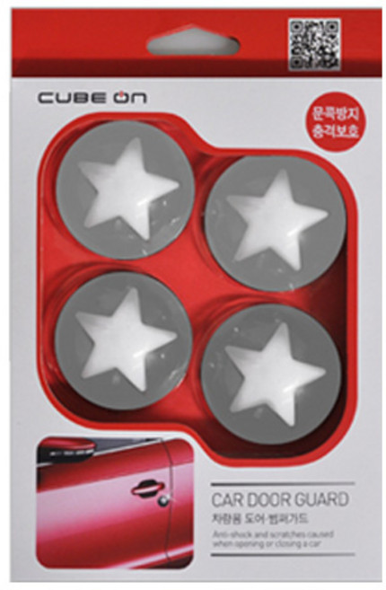 큐브온 문콕방지 실리콘 도어 범퍼가드 4p JI-820, 그레이, 1개