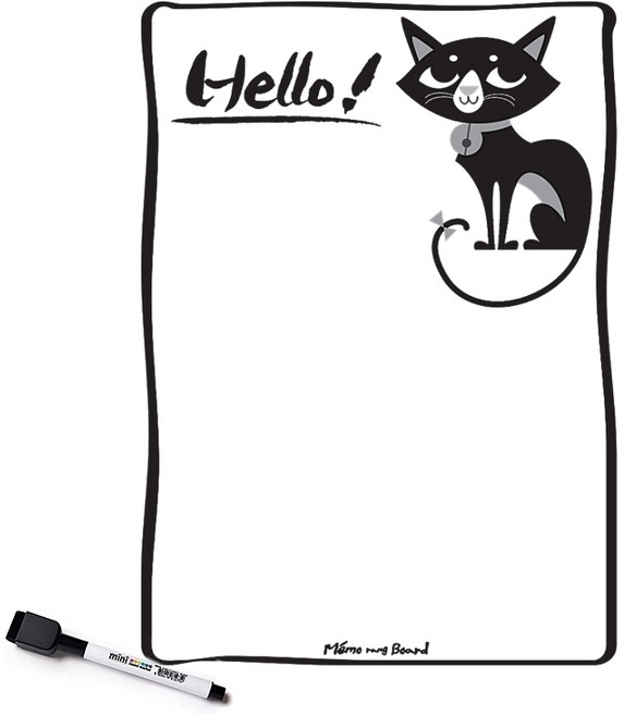 메모랑보드랑 헬로캣 무점착 스파이더 메모보드 화이트 + 보드마카 검정 세트