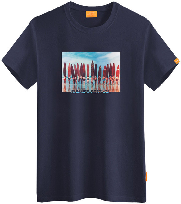 엘라모 남녀공용 썸머 페스티벌 통기성 반팔 티셔츠