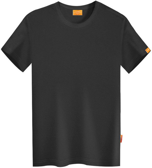 L.LAMO 男女通用素色透氣短袖T恤, 黑色