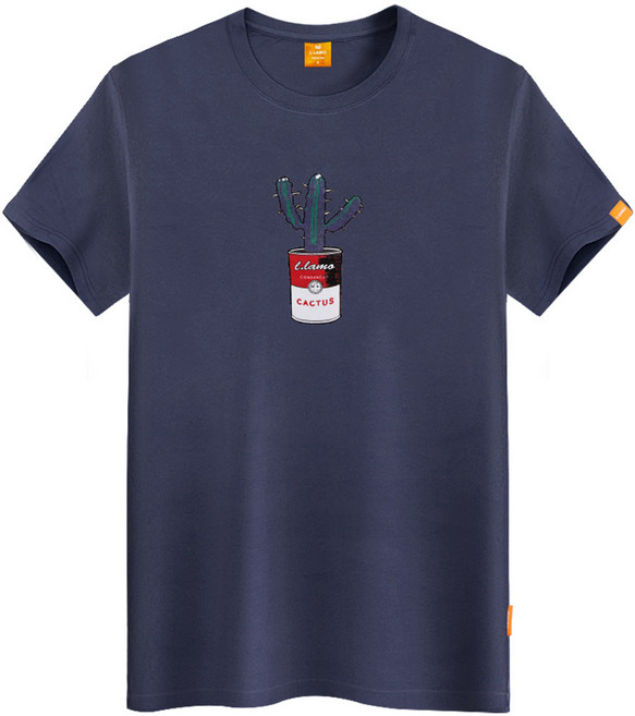 엘라모 남녀공용 통조림 통기성 반팔 티셔츠