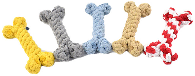 딩동펫 반려동물 뼈다귀실타래 치실장난감 5종 세트, 혼합색상, 1세트