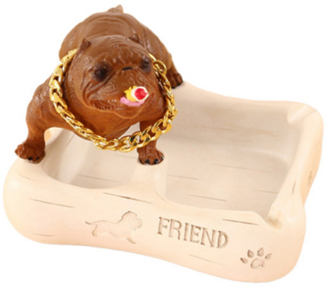 JHCompany黑幫鬥牛犬菸灰缸, 棕色, 1個