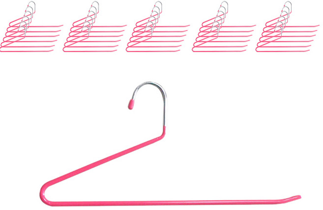 루시스 코팅 일자 바지걸이, 핑크, 40개입