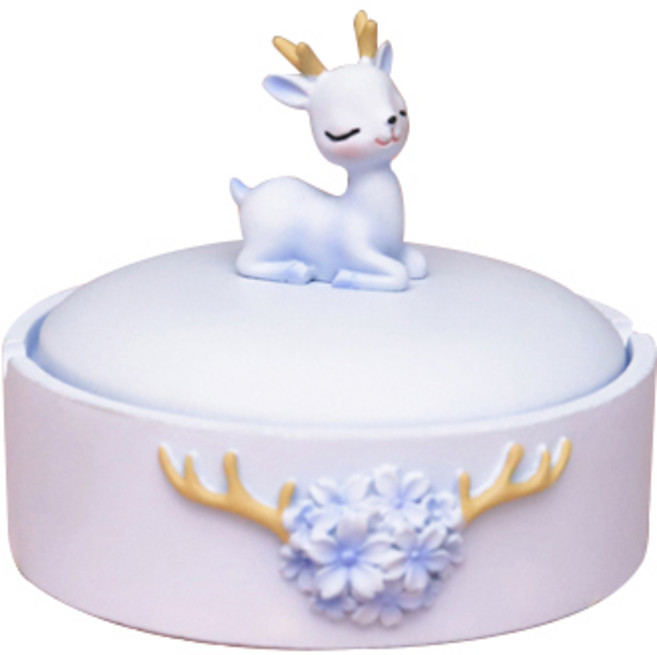 花朵鹿菸灰缸 天空藍, 1個