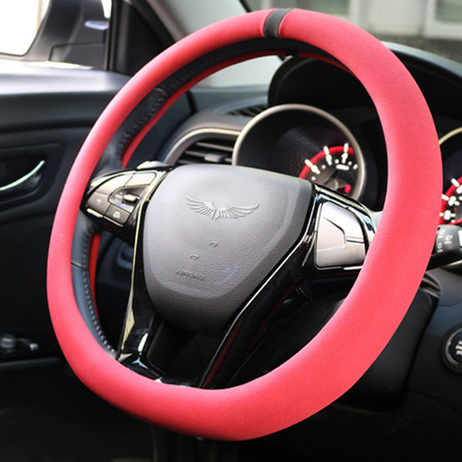 CARPIX 샤무드 차량용 핸들커버, 와인