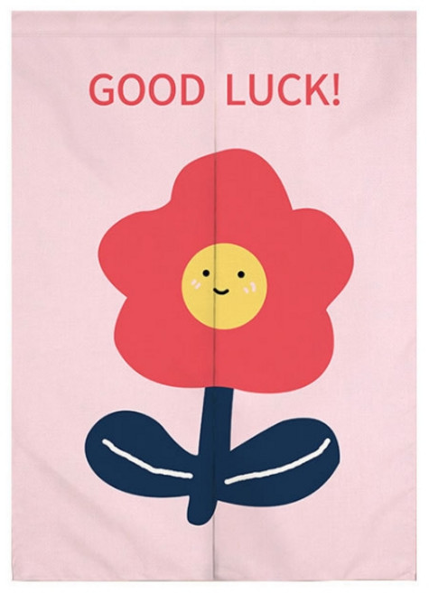 빈테리어 플라워 일러스트 파티션 커튼