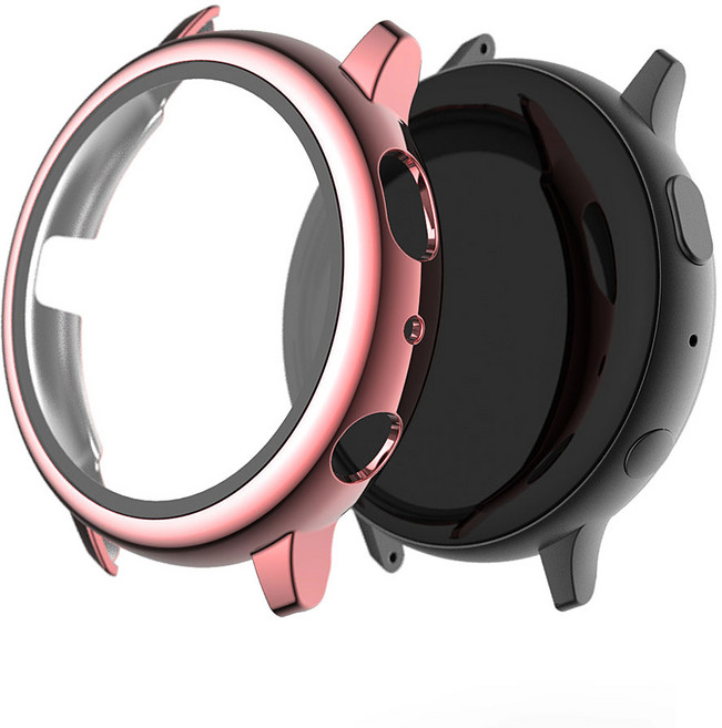 쵸미앤세븐 갤럭시워치 액티브2 강화유리 올인원 풀커버 보호케이스 40mm, 핑크골드, 1개