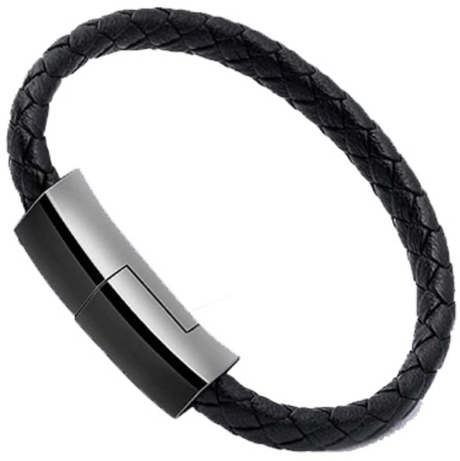 팔찌 C타입 고속충전 케이블 대, 블랙n블랙, 1개, 0.22m