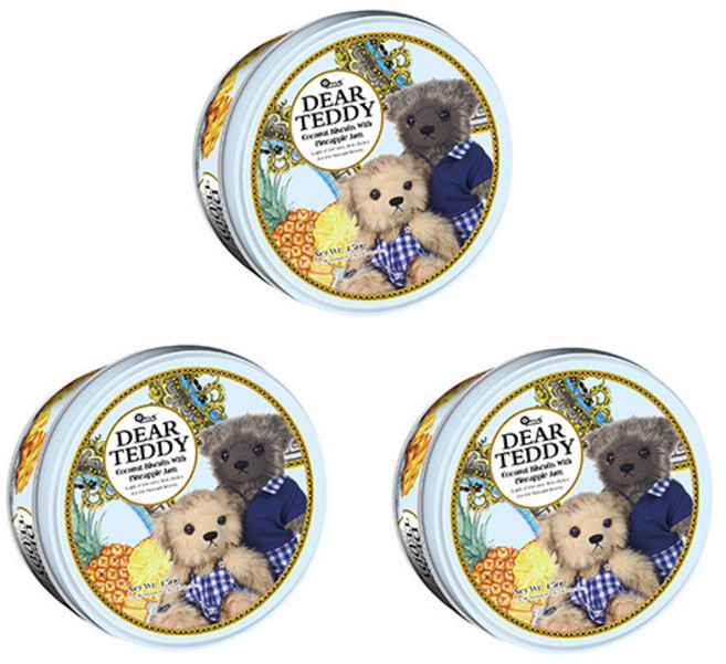 DEAR TEDDY 花朵造型夾心餅乾 鳳梨果醬口味, 150g, 3盒