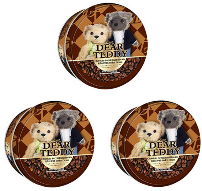 DEAR TEDDY 花朵造型夾心餅乾 咖啡奶油口味, 150g, 3盒
