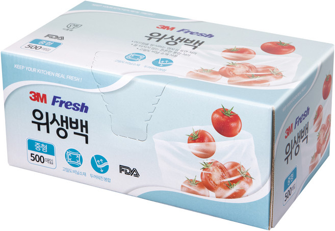 3M 衛生保鮮袋500入, 中 M, 500入, 1盒