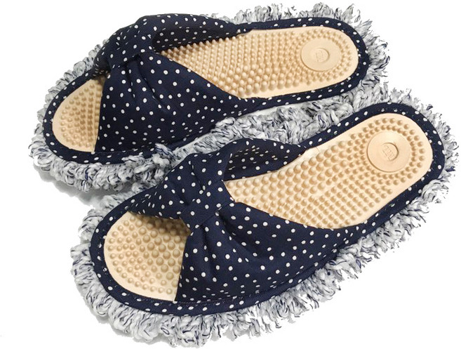 홍기슬리퍼 도트지압 청소슬리퍼 네이비, 1개