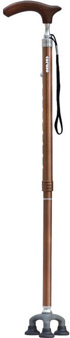 카루소 효도지팡이 + 보관주머니, 브라운, 1세트