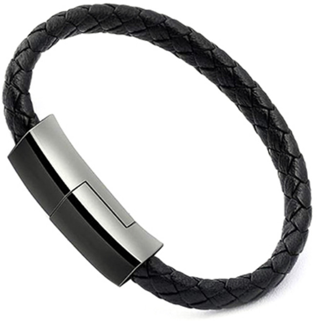 팔찌형 C타입 데이터전송 고속충전 케이블 소 20cm, 블랙, 1개, 0.2m