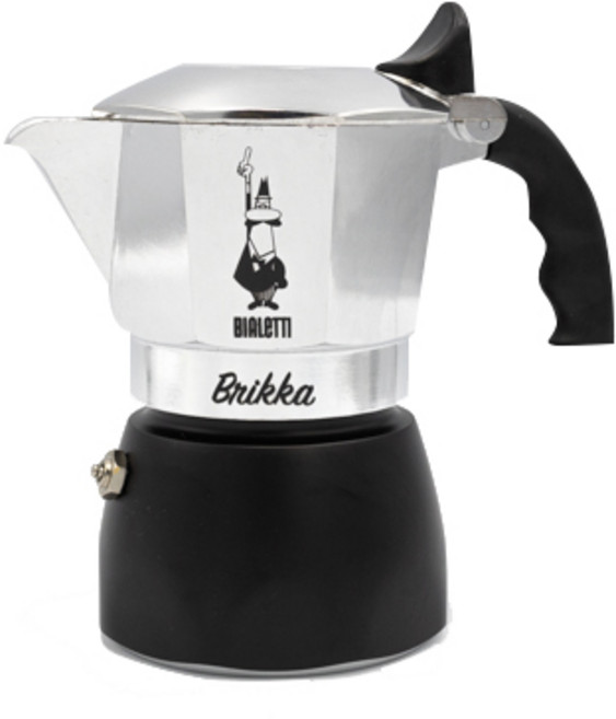 BIALeTTI 拜雷提 New Brikka 摩卡壺 2杯份, Brikka 2杯份, 銀色