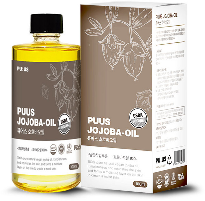 퓨어스 유기농 호호바오일, 100g, 1개