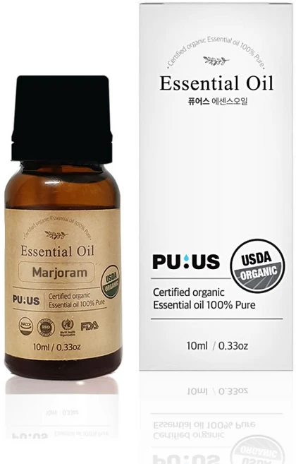 퓨어스 유기농 에센셜 오일 마조람, 10ml, 1개 - 쿠팡