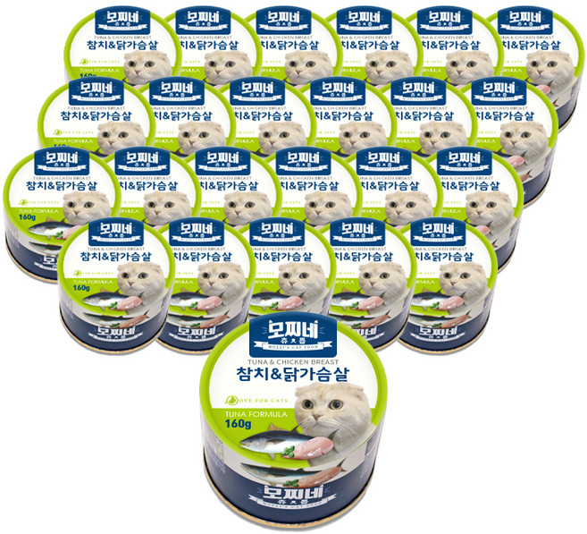 모찌네 생후 3개월 이상 고양이 츄릅 주식캔, 닭+참치, 160g, 24개