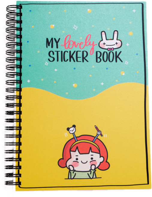 A5 크라프트 양면이형지 스티커북, 노랑, 40매, 1개