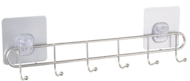 접착식 6구 다용도 걸이, 혼합색상, 1개