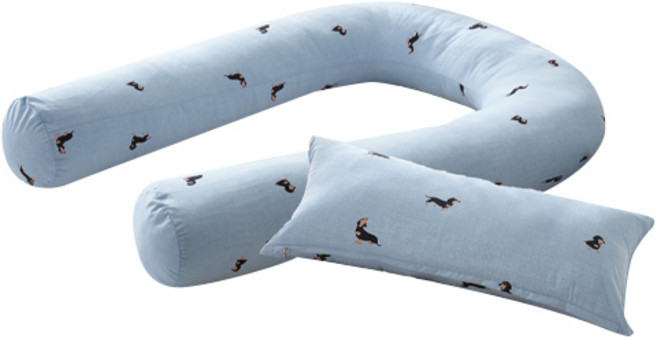 보드래 헬로우 U자형 바디필로우 + 레그필로우 솜포함, 헬로우 블루