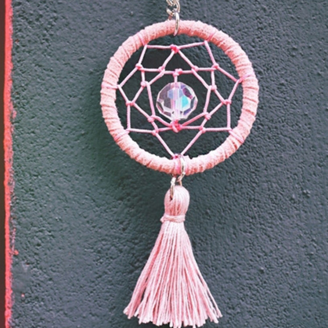 팅클유 드림캐쳐 미니키링 DIY 만들기 재료 세트, 핑크