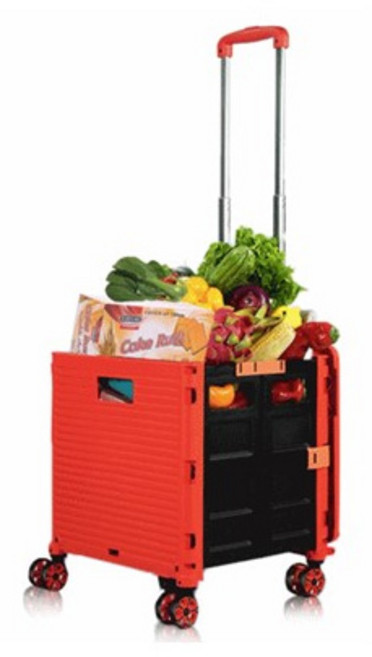 소미아 만능 접이식 스피너 카트, 레드, 1개