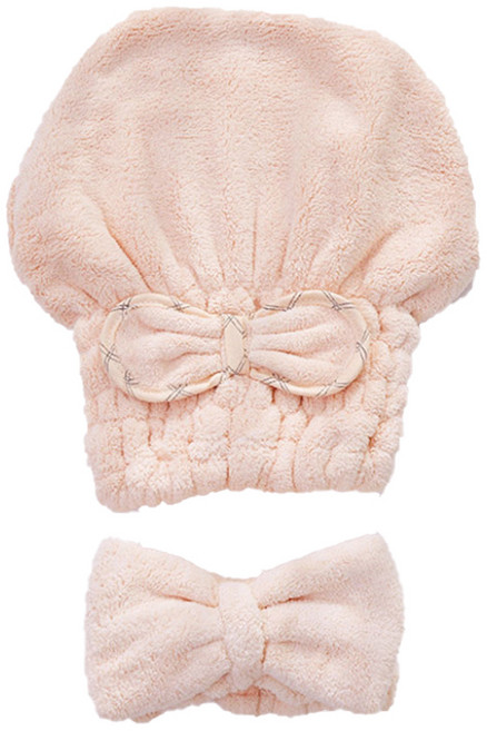 더자카 리본극세사 헤어캡 + 헤어밴드 세트, B타입, 1세트