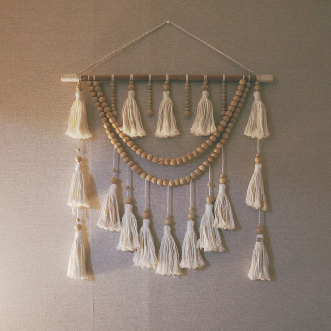 팅클유 대형 마크라메 월행잉 드림캐쳐, 아이보리
