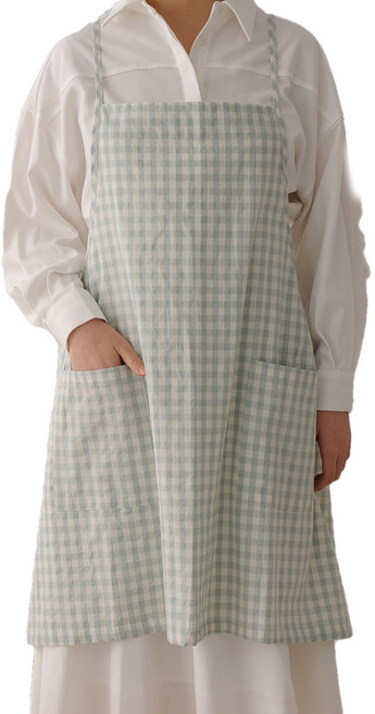 하임앤하임 멜란 체크 크로스 앞치마, 민트(ap401), 1개