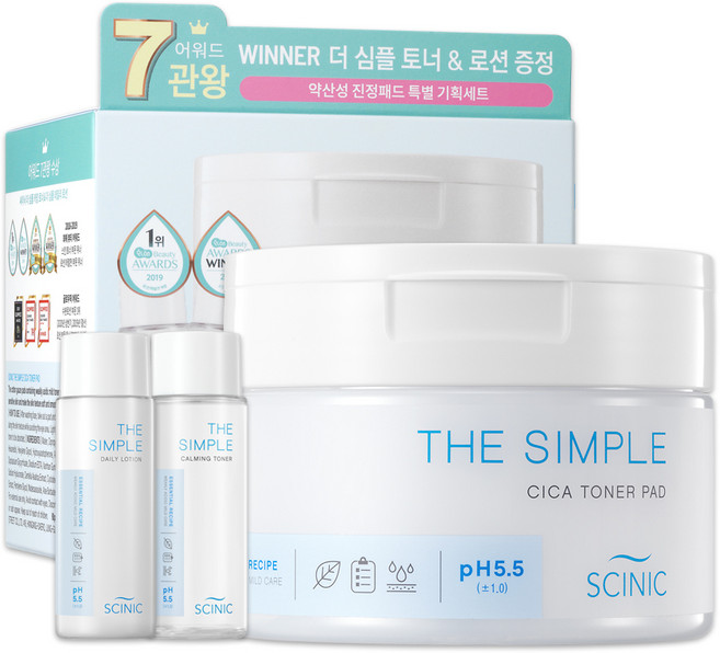 싸이닉 더 심플 시카 토너패드 기획세트, 1세트