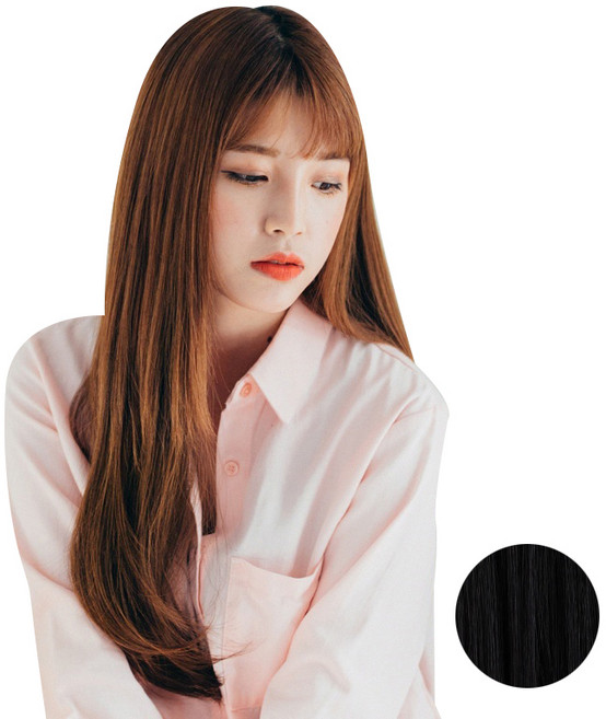 픽앤웨어 똑딱이 붙임머리 피스 C컬펌 M, 블랙, 1개