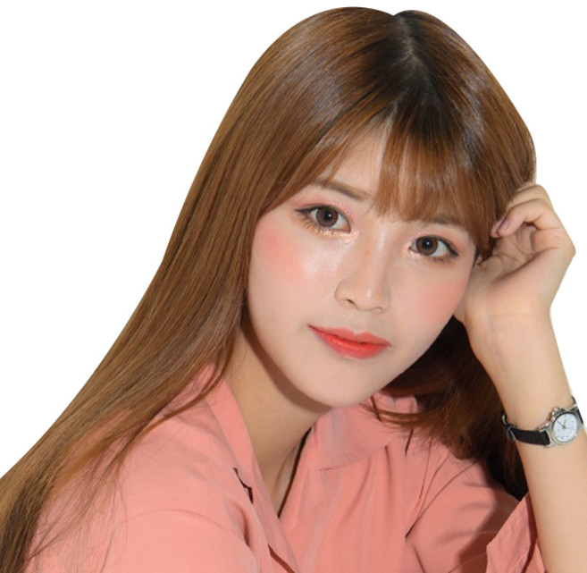 픽앤웨어 똑딱이 붙임머리 피스 스트레이트 S, 투톤 브라운, 1개