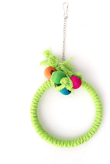 코튼로프 컬러 링스윙 앵무새 그네 S, 그린, 1개