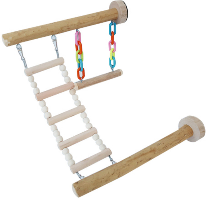 앵무새 스윙 등반 사다리, 혼합 색상, 1개