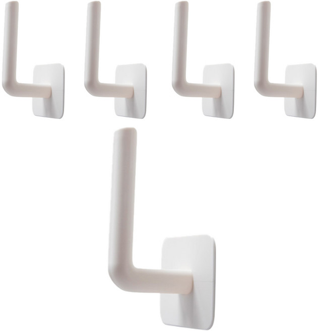 브리스크스타일 다용도 만능 고리걸이 후크 스틱홀더, 화이트, 5개