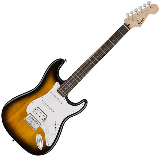 스콰이어 BULLET Stratocaster HSS HT 일렉 기타 + 구성품 11종 세트, BROWN SUNBURST(기타), 랜덤발송(카포, 융), 흰색(픽크), 노란색(피크케이스), 검정(줄감개), 1개