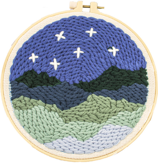 아트조이 DIY 펀치니들 자수 키트, 고향의 밤, 1개