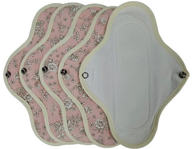 위즐리 면생리대 임산부면패드 방수 핑크플라워, 중형, 1개입, 5세트